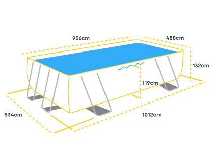 Bestway Power Steel zwembad - 956 x 488 x 132 cm - met zandfilterpomp en accessoires