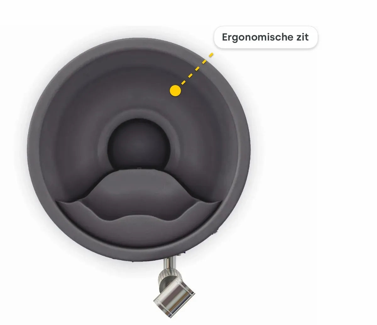 Houtgestookte hottub Intern met filteraansluiting - rond - 3-4 personen - Grijs