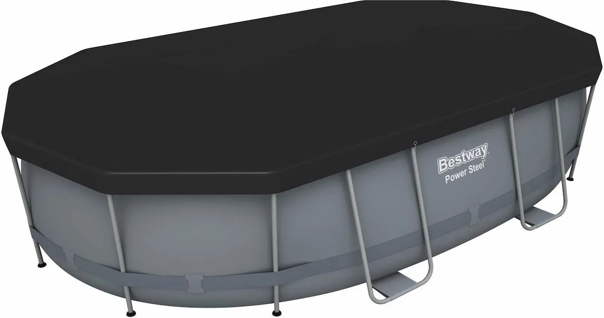 Bestway Power Steel ovaal zwembad - 488 x 305 x 107 cm - met filterpomp en accessoires
