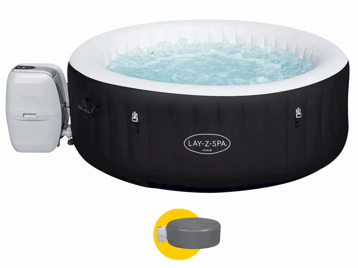 Lay-Z Spa Miami AirJet opblaasbare spa met isolerende beschermhoes - 4 persoons