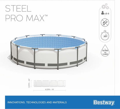 Bestway Steel Pro MAX zwembad - 427 x 107 cm - met filterpomp en accessoires