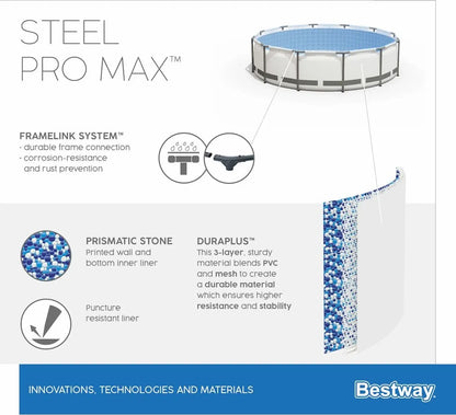 Bestway Steel Pro MAX zwembad - 427 x 107 cm - met filterpomp en accessoires