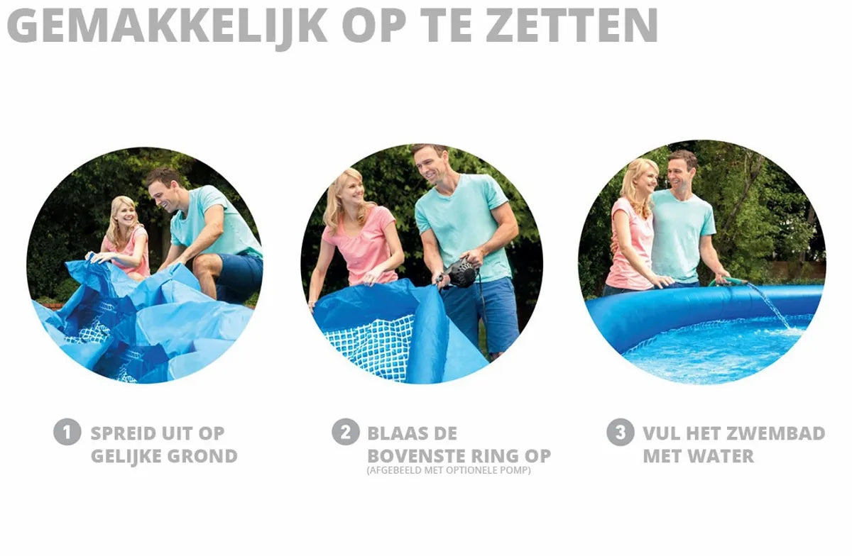 Intex Easy Set zwembad - 457 x 122 cm - met filterpomp en accessoires